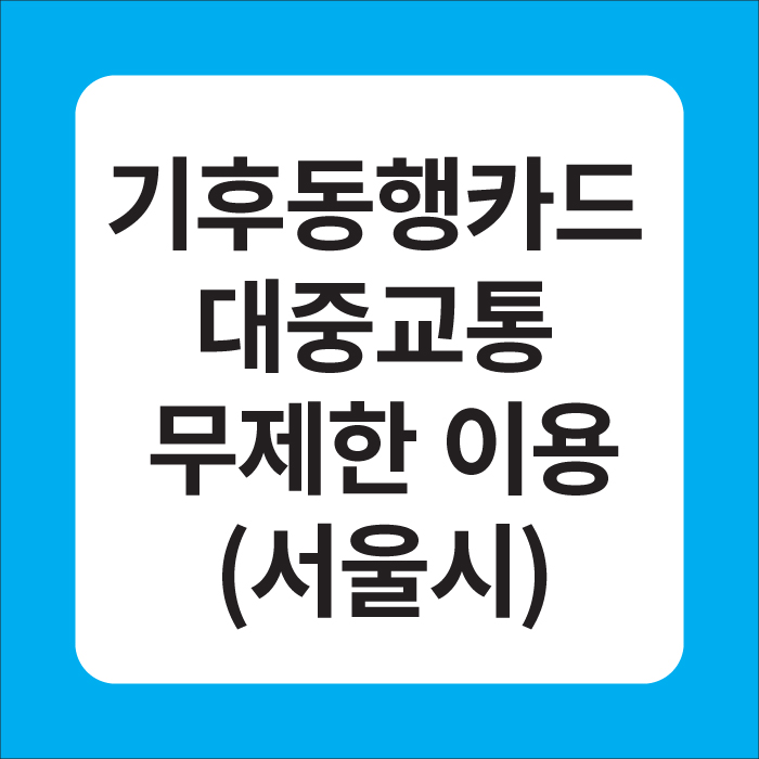 서울시 기후동행카드 대중교통 무제한 이용 이미지