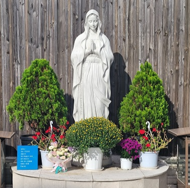 용인 신봉동성당에 있는 성모상입니다.