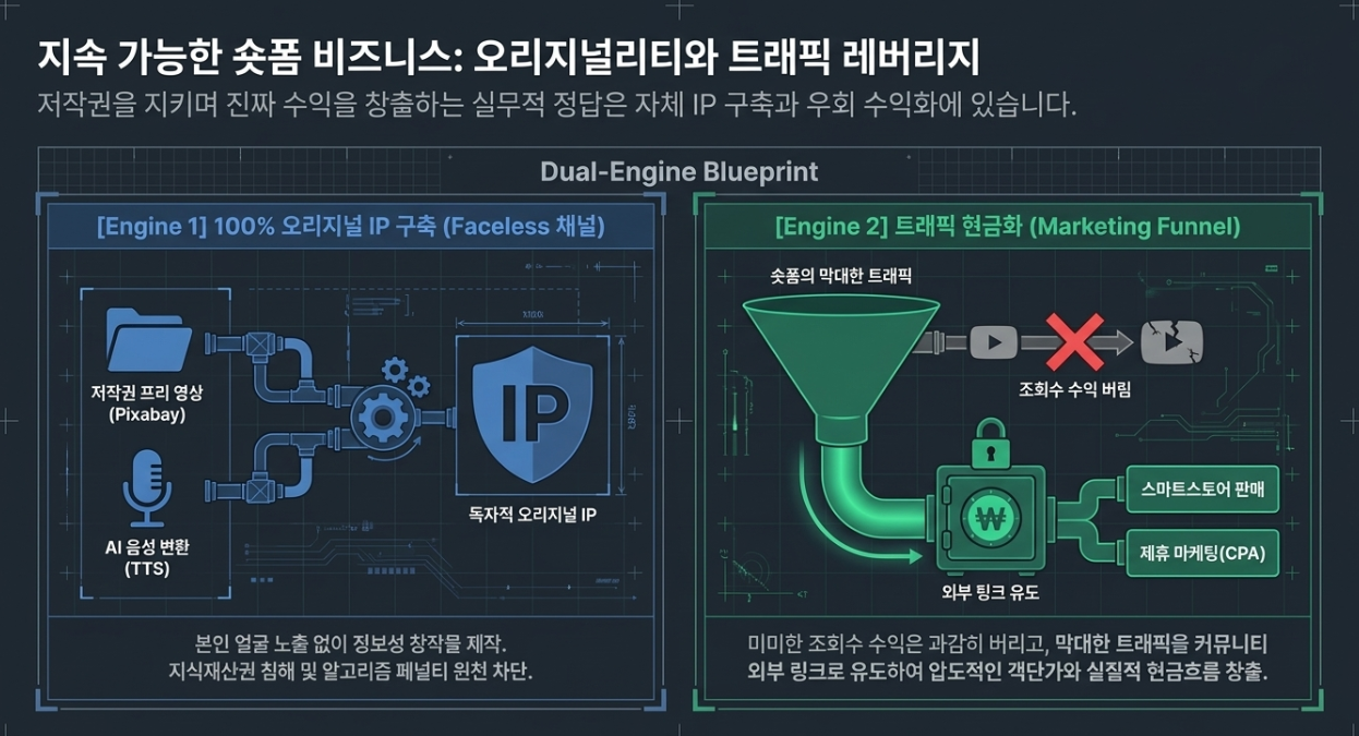 저작권 프리 무료 스톡 영상 AI TTS 활용 수익 창출 및 스마트스토어 트래픽 연계 전략