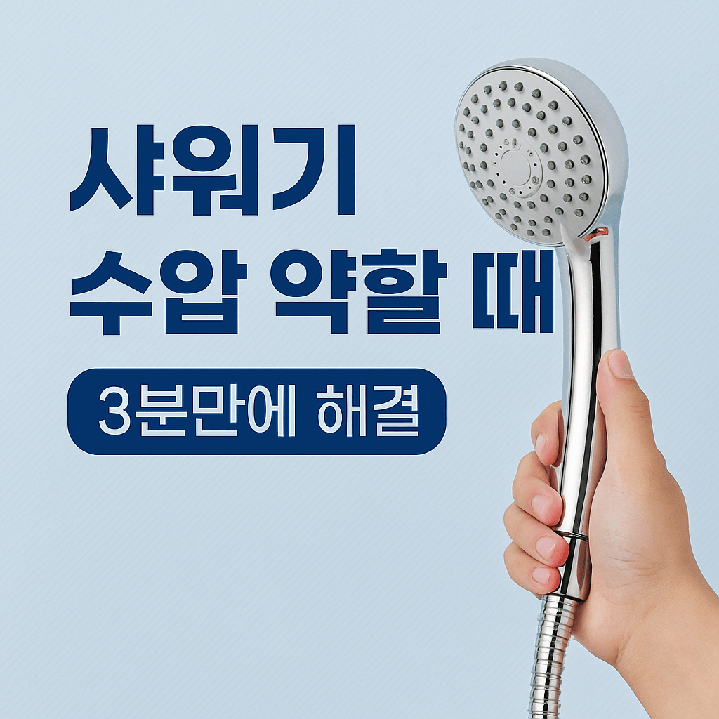 샤워기 수압 약할 때, 이 방법 순서대로만 해보세요
