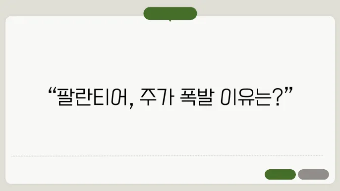 팔란티어 주전가연저 및 목표주가, 폭등한 이유