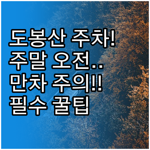 도봉산 나들이 주차 정보와 주말 오전..