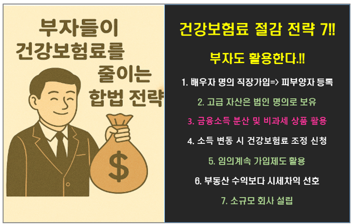 건강보험료 절감 방법 전략 7가지 부자도 활용한다!!
