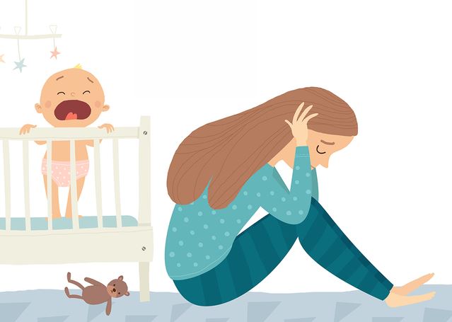 산후우울증으로 아기를 보기 싫은 엄마 그림
