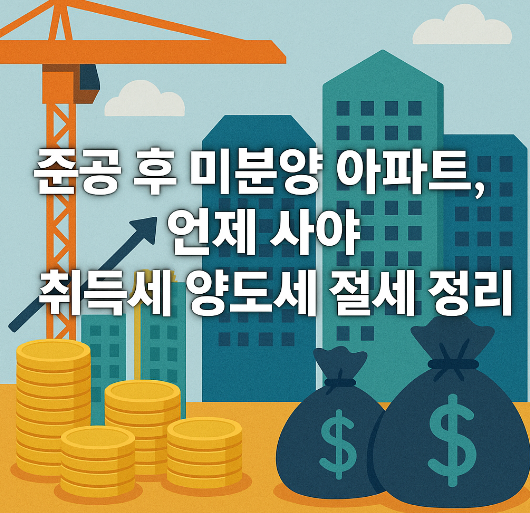 준공 후 미분양 아파트, 언제 사야 취득세 양도세 절세 정리