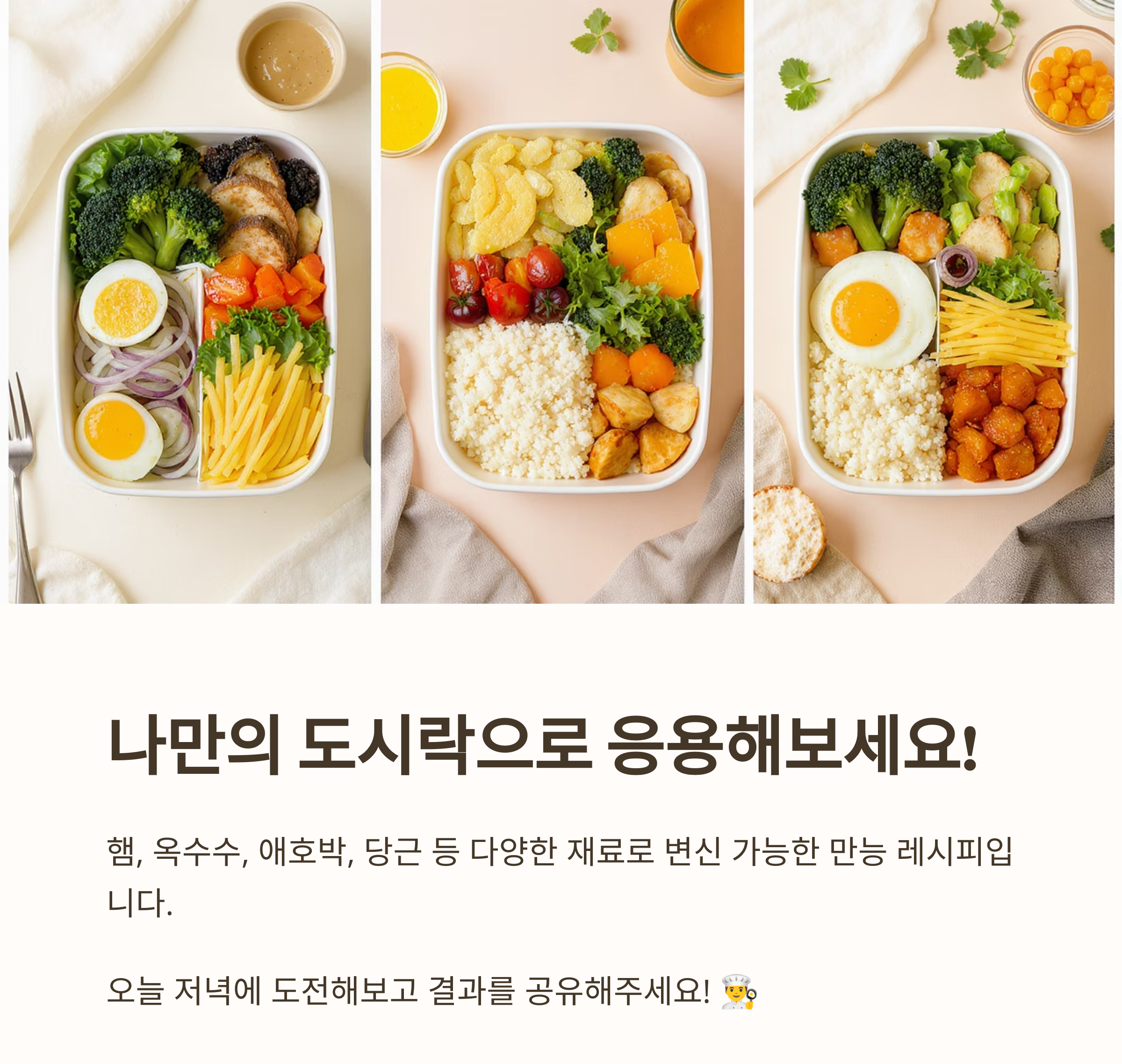 한 끼로 충분한 부추달걀볶음밥과 파프리카 두부전 도시락 만들기