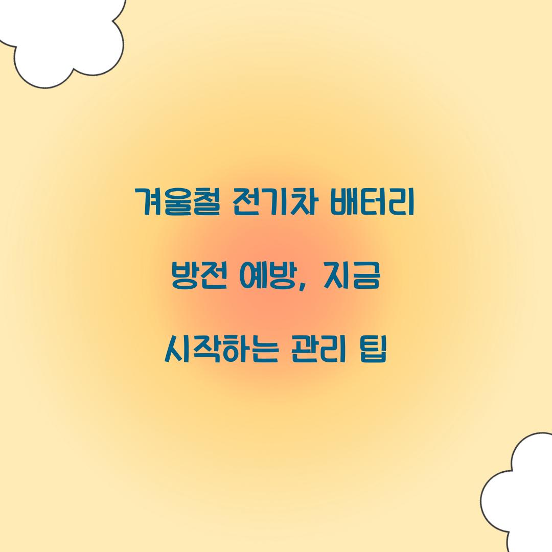 겨울철 전기차 배터리 방전 예방