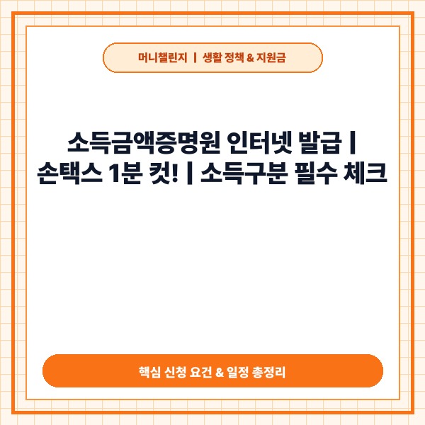 소득금액증명원 인터넷 발급 방법 및 필수 조건 정리: 손택스 1분 발급