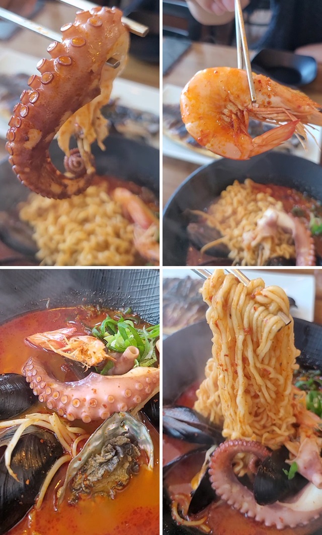 협재해수욕장-돌갱이네집-해물라면