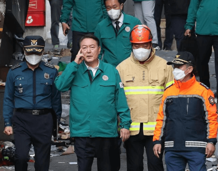이태원현장-윤석열-소방서장,경찰서장-현장체크