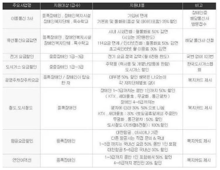 장애인 혜택
