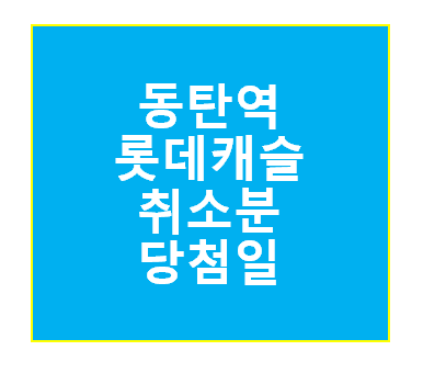 동탄역 롯데캐슬 당첨일