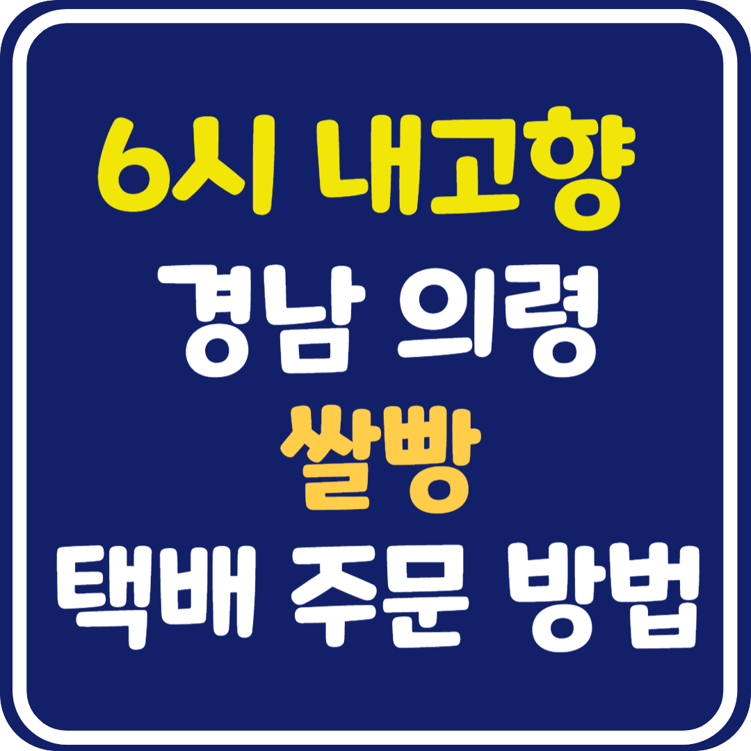 6시 내고향 의령 쌀빵 택배 주문 방법