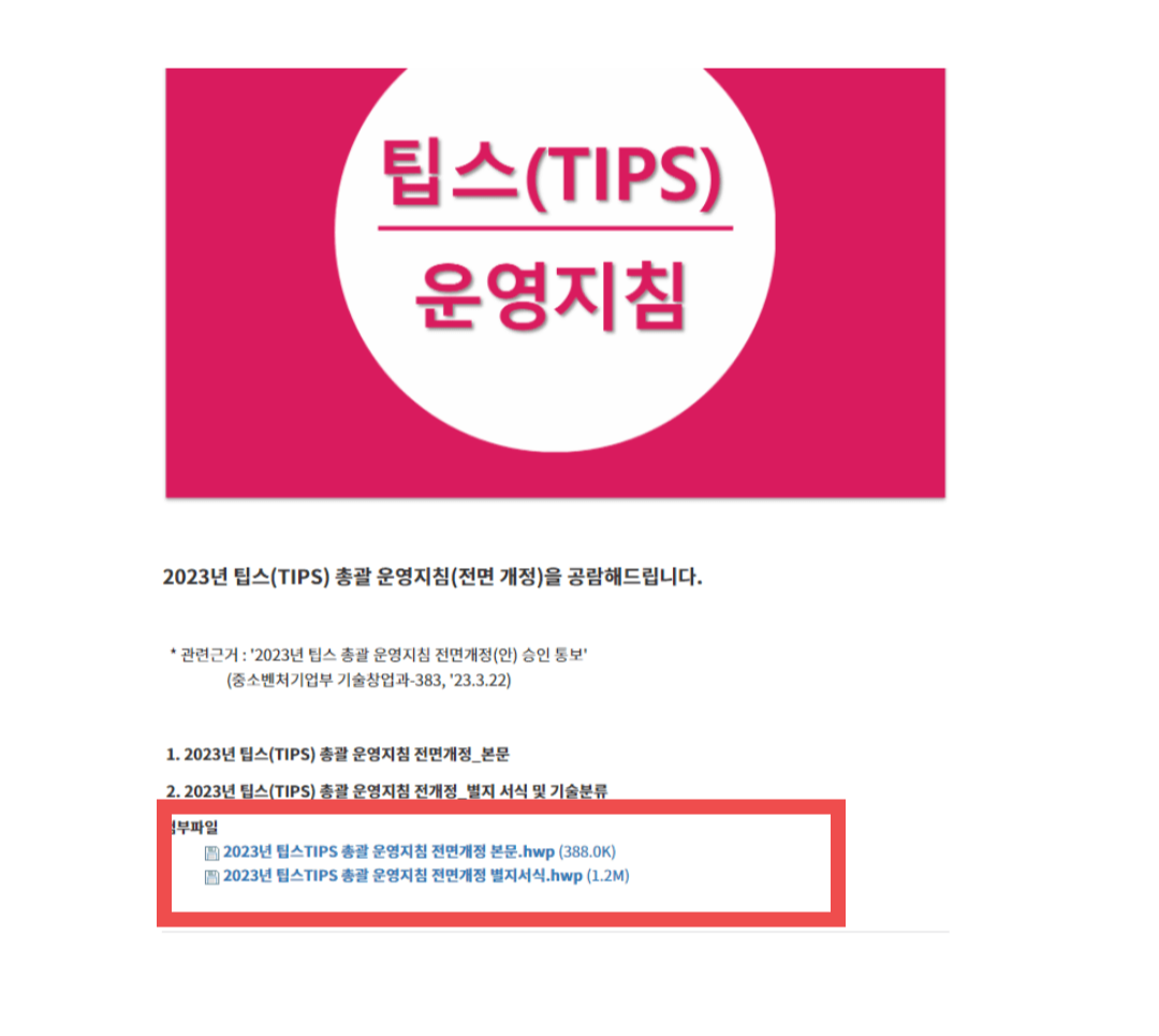 팁스(TIPS) 민간 투자 주도형 기술창업지원