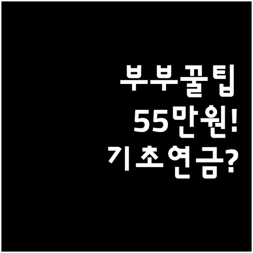 2026년 부부 기초연금 최대 55만..