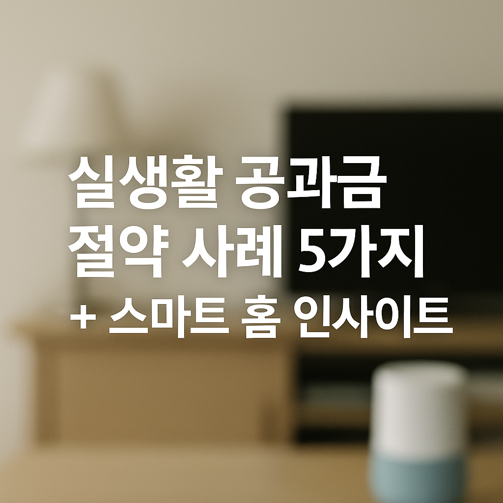 실생활 공과금 절약 사례 5가지+스마트 홈 인사이트
