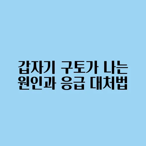 갑자기 구토가 나는 원인과 응급 대처법
