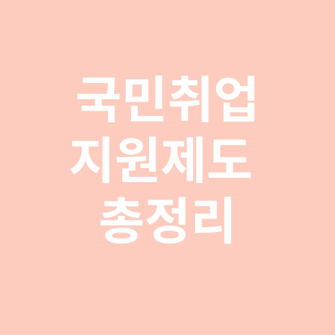 국민취업지원제도 총정리