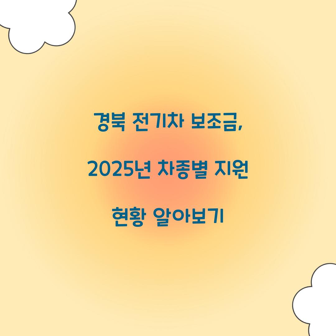 경북 전기차 보조금