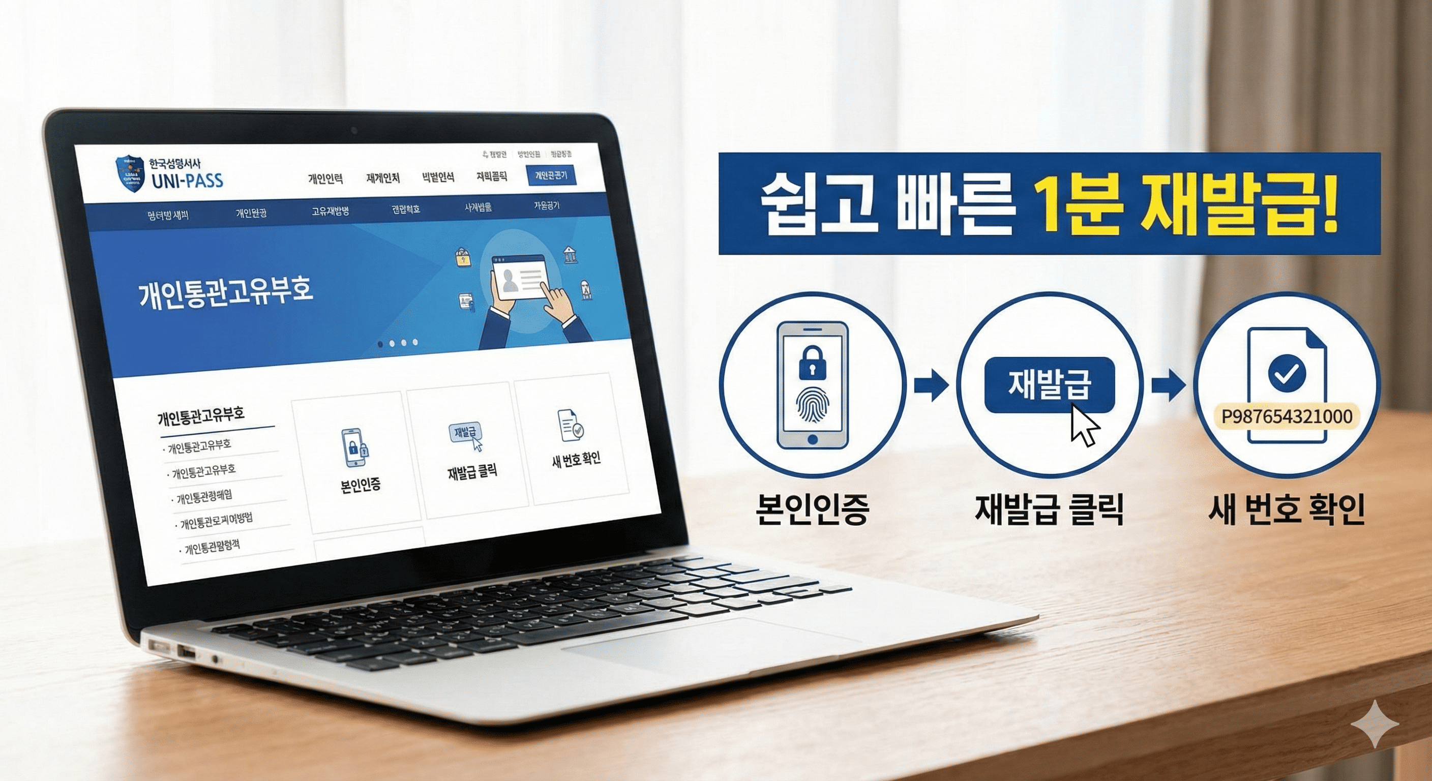 관세청 개인통관고유부호 재발급 3단계 절차 (본인인증, 재발급, 확인)