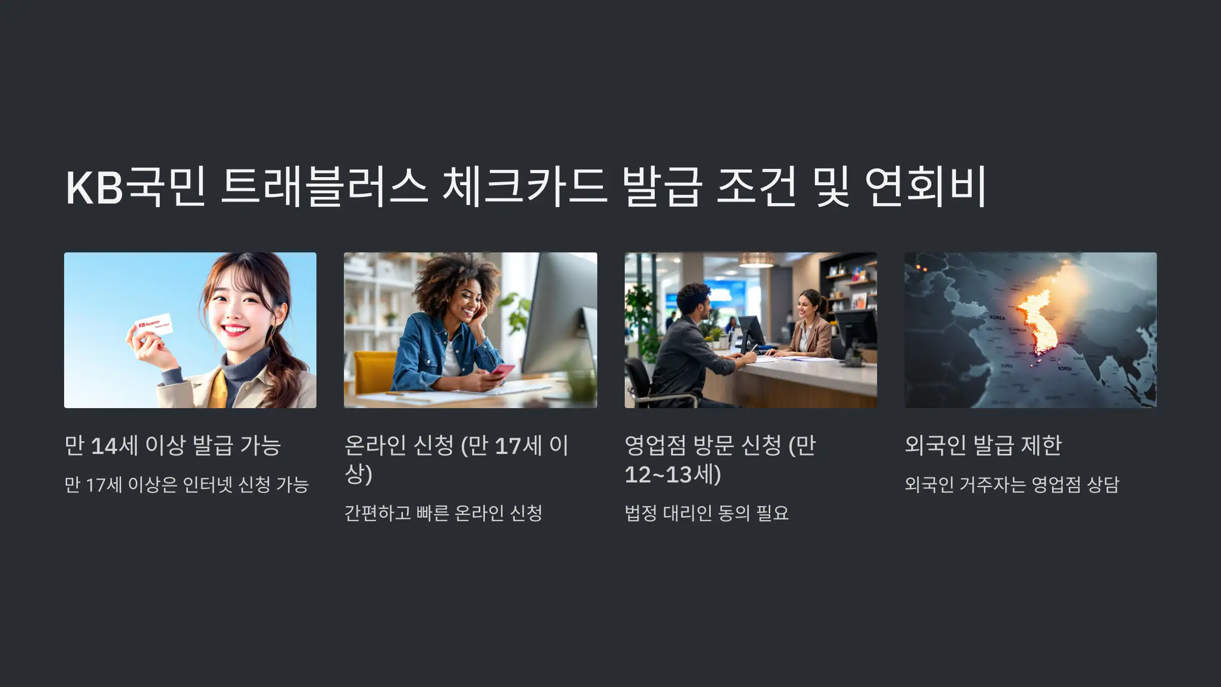 KB국민 트래블러스 체크카드 발급 조건 및 연회비