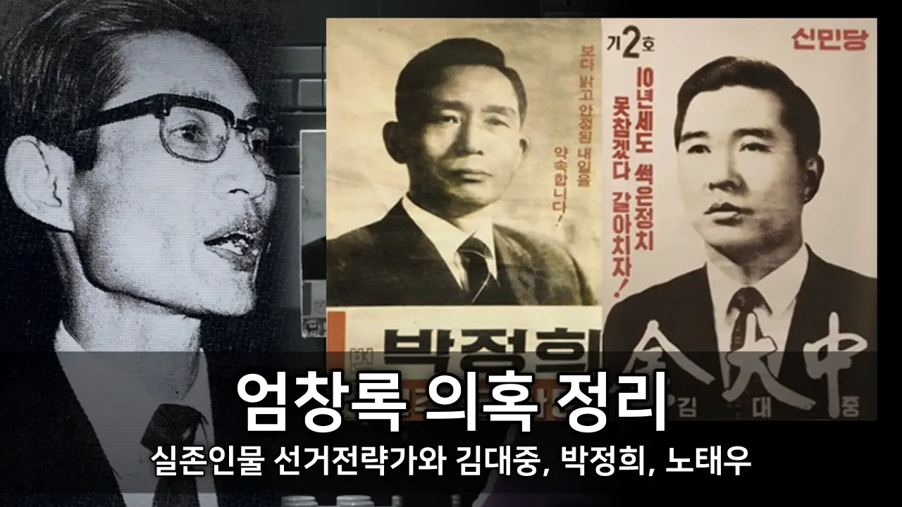 엄창록 의혹 정리 - 실존인물 선거전략가와 김대중, 박정희, 노태우