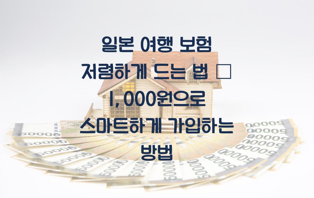 일본 여행 보험 저렴하게 드는 법 – 1,000원으로 가입하는 꿀팁!