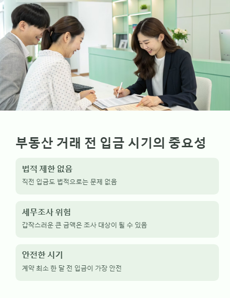 부동산 거래 전 입금 시기의 중요성
