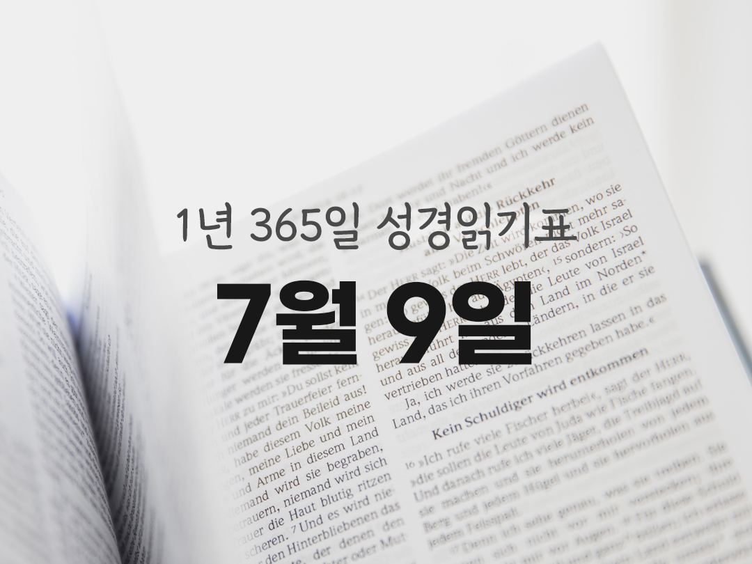 1년 365일 성경읽기표 7월 9일 지혜서 성경읽기 진도표
