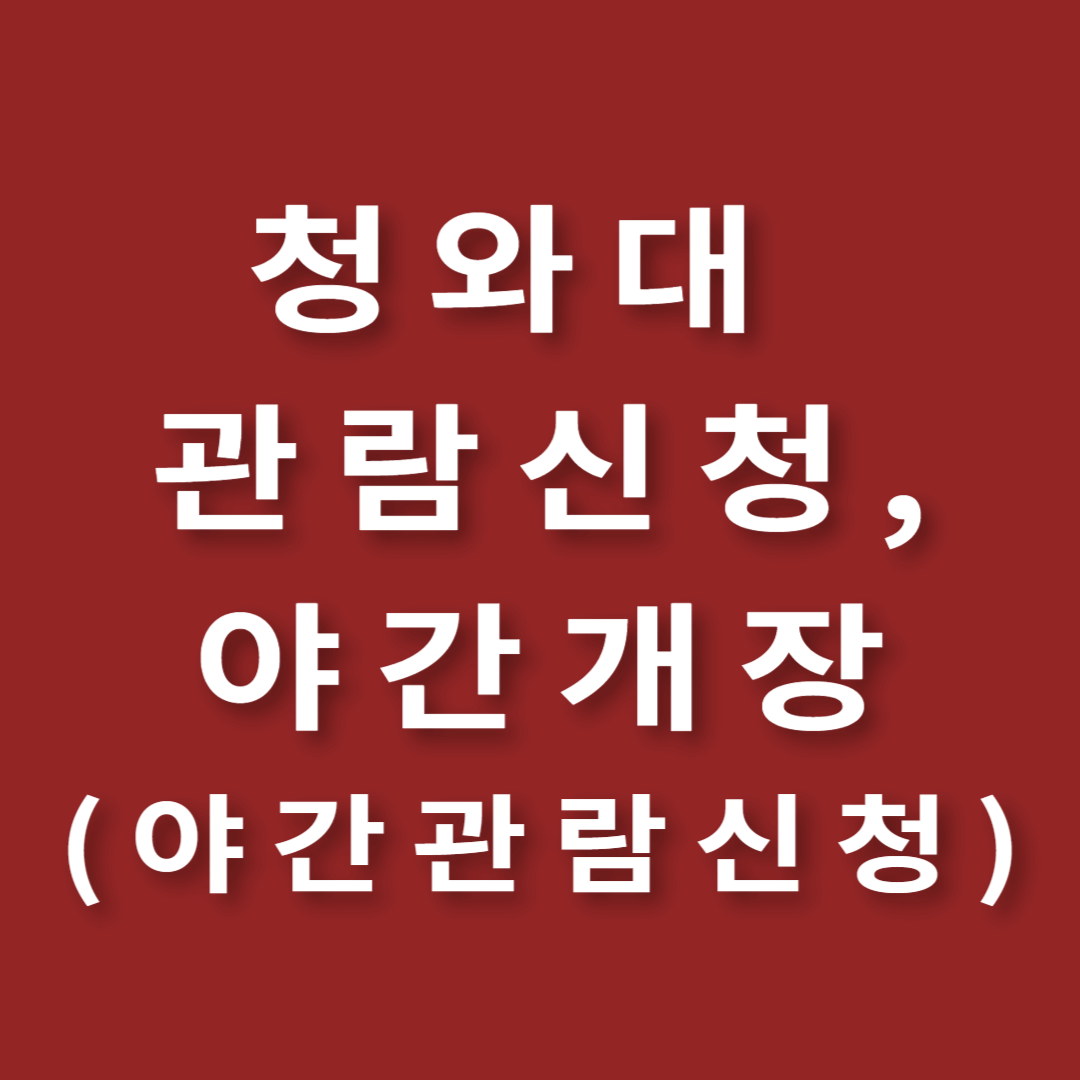 청와대 관람신청, 야간개장(야간관람신청)