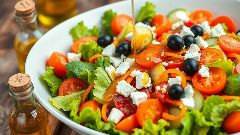 올리브 오일 드레싱으로 만든 샐러드