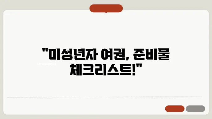 미성년자 여권 재발급 준비물