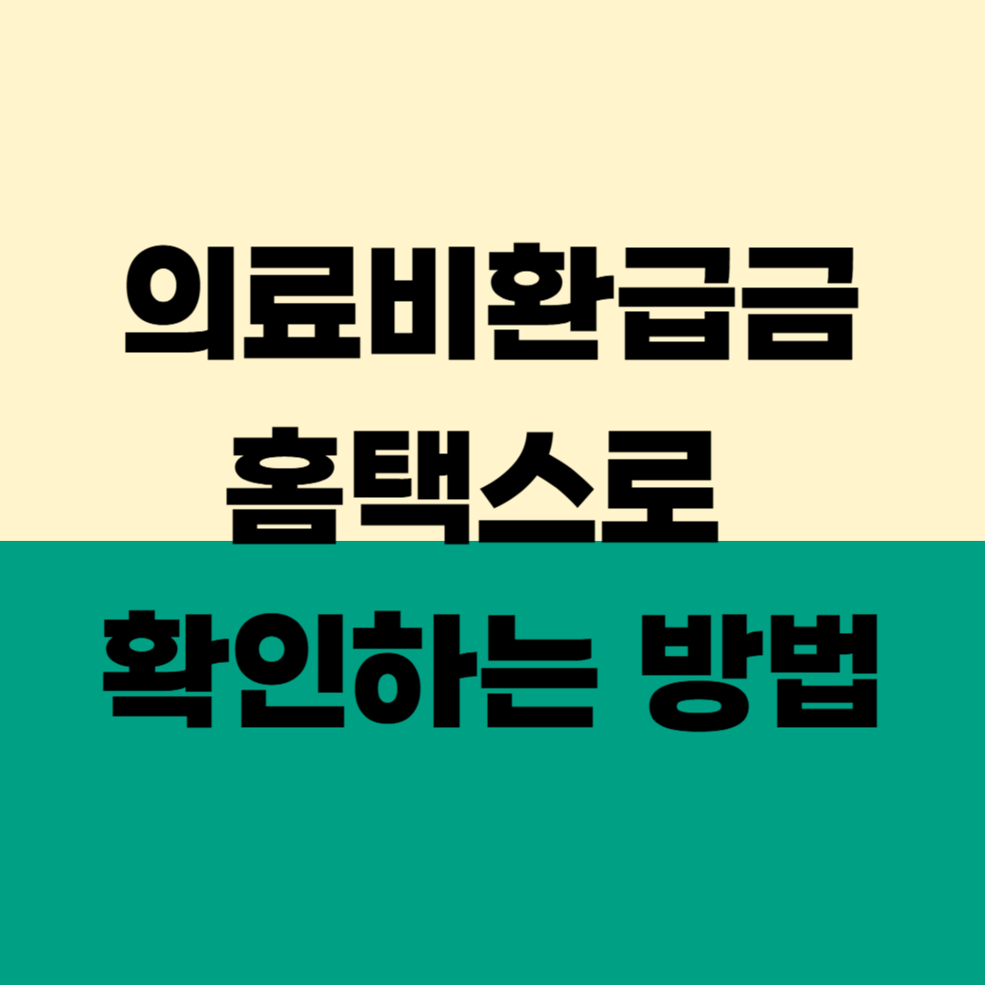 의료비환급금 조회 - 홈택스로 3분 만에 확인