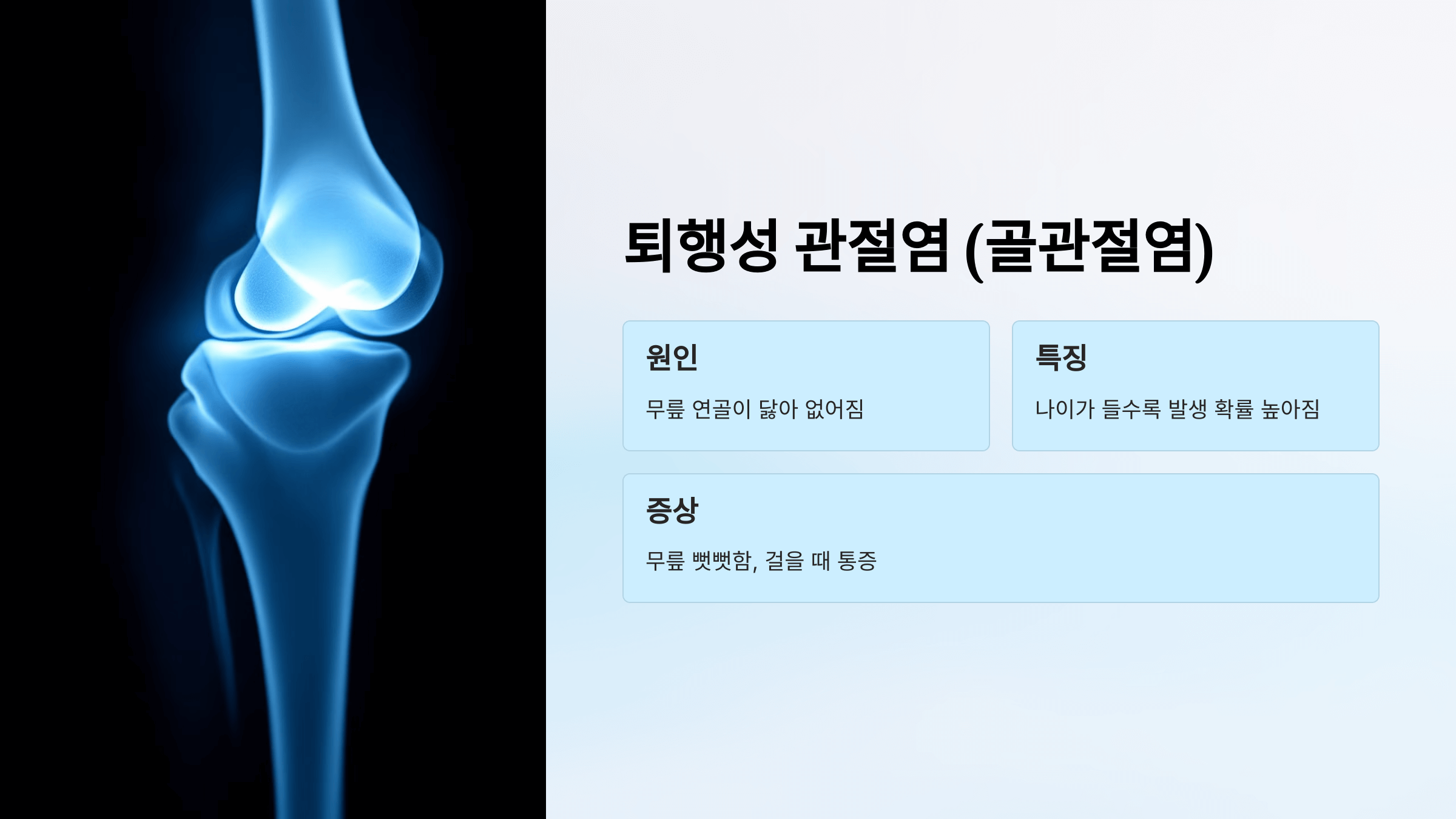 무릎 통증과 관련된 사진입니다.