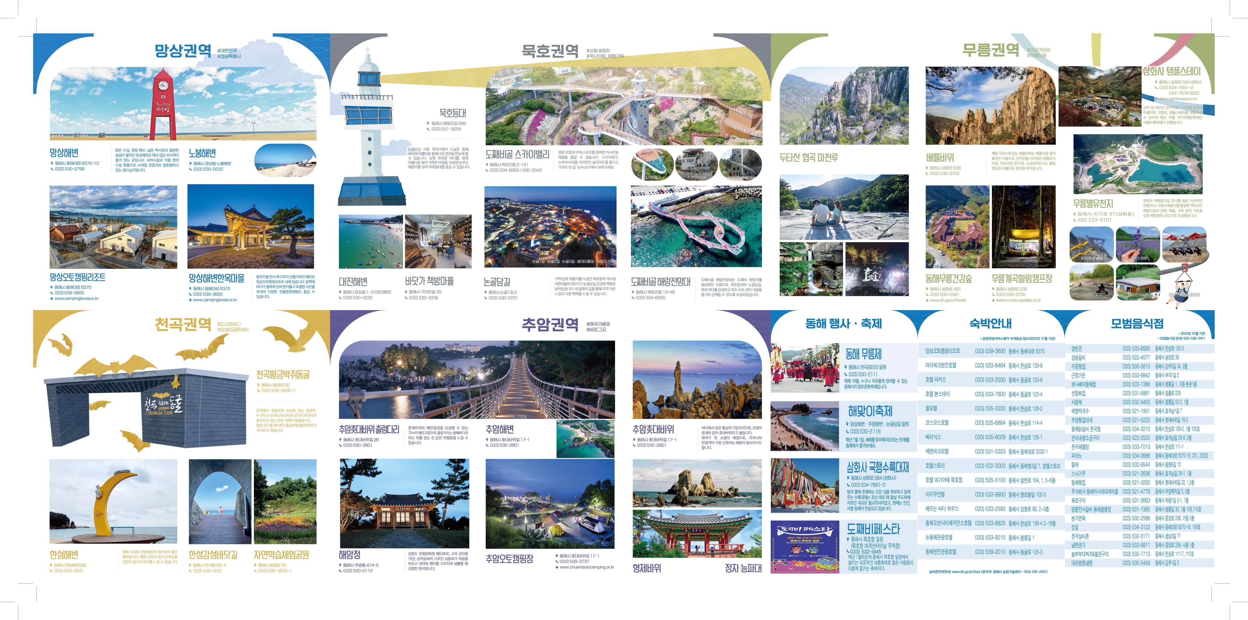 강원도 동해 여행을 위한 관광지도 책자