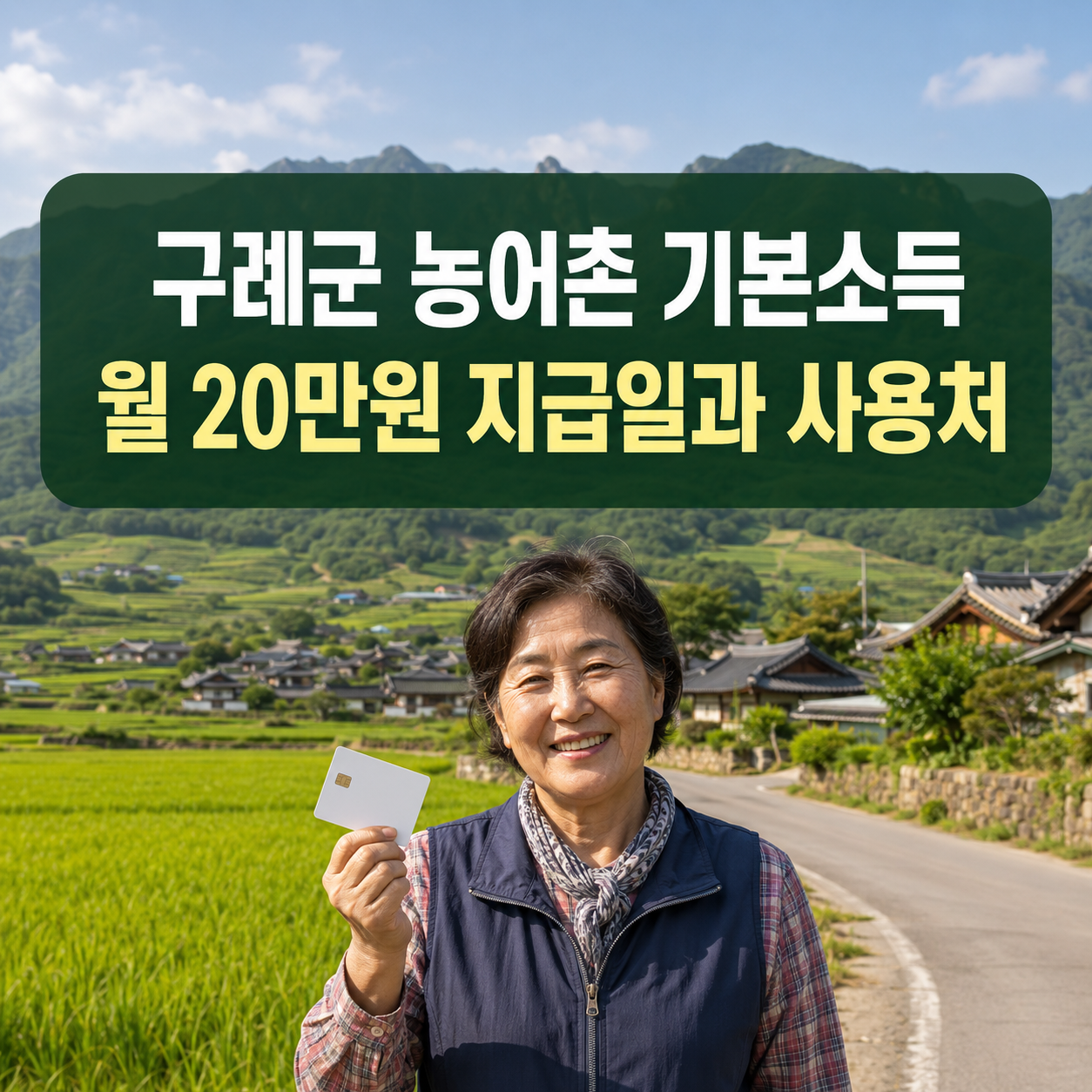 2026 구례군 농어촌 기본소득 월 20만원｜지급일&middot;신청 대상&middot;구례사랑상품권 사용처