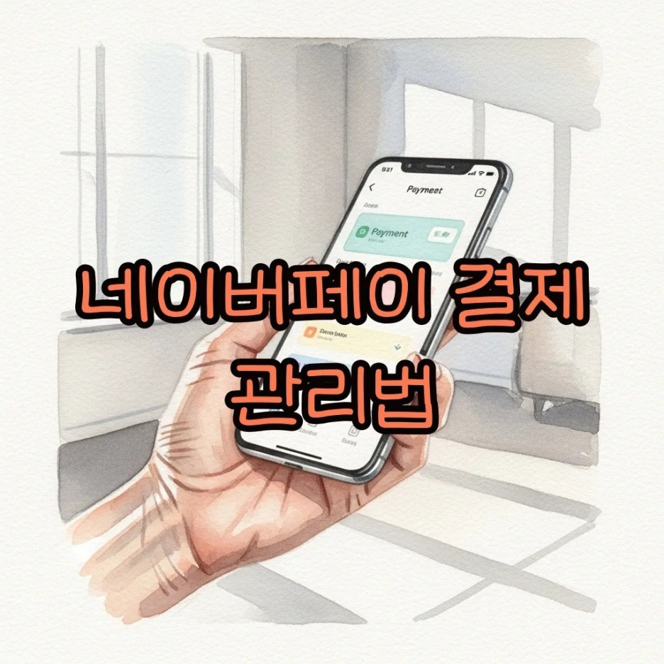 스마트폰 결제 화면을 바라보는 편안한 분위기의 일상 모습