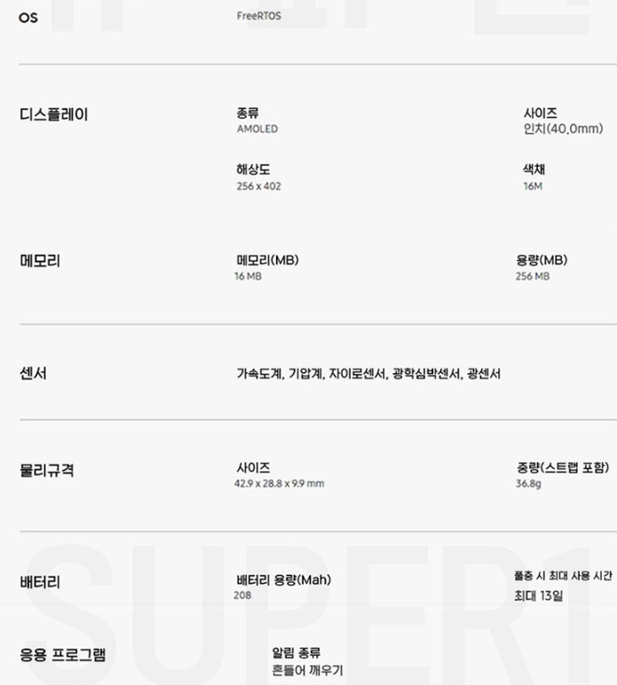 갤럭시 핏3 스펙