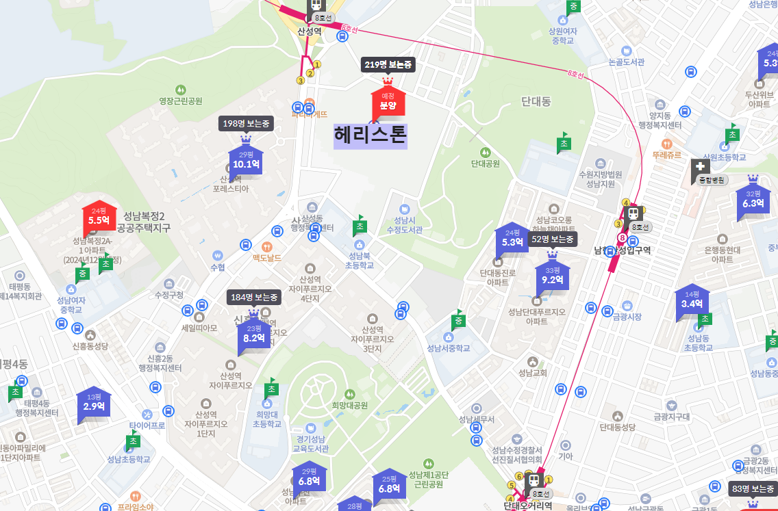 산성역헤리스톤 위치