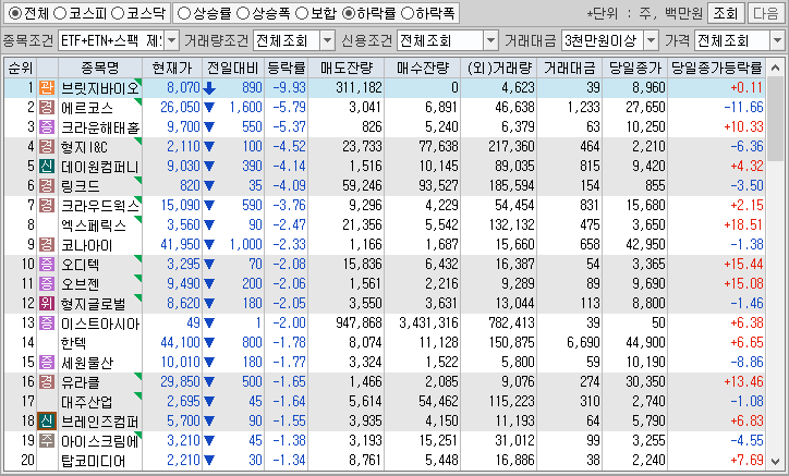 시간외 단일가 특징주