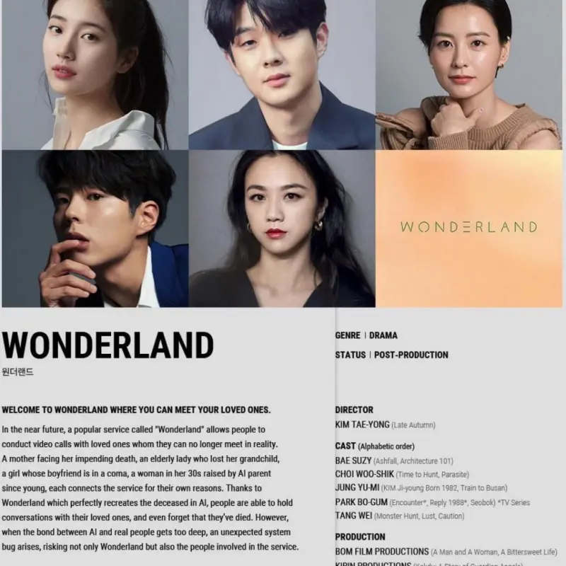 원더랜드 출연진 탕웨이, 박보검, 배수지, 정유미, 최우식