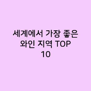 세계에서 가장 좋은 와인 지역 TOP 10