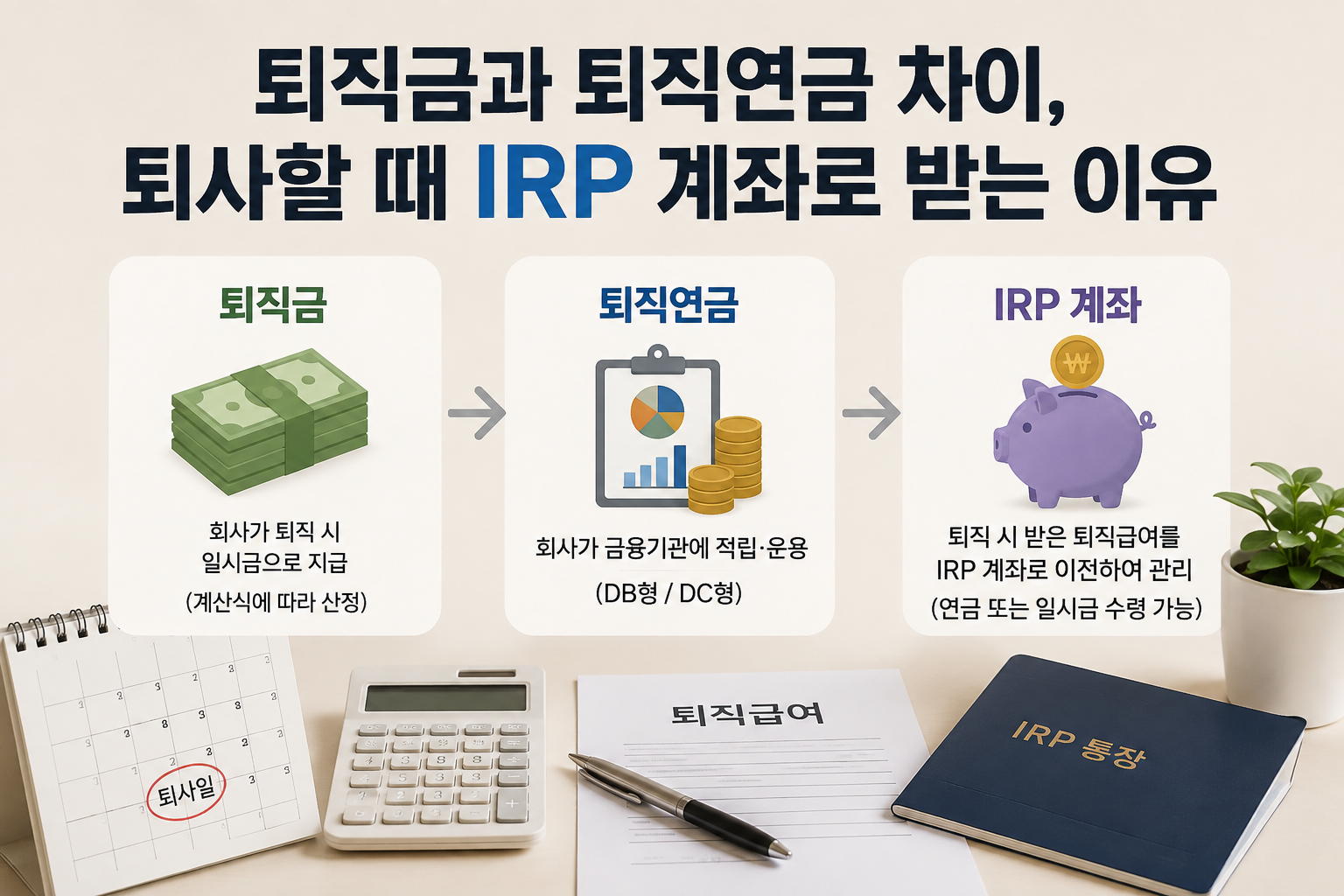 퇴직금과 퇴직연금, IRP 계좌의 차이
