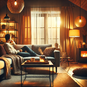 퇴근 후 집에서 쉬고 있는 모습