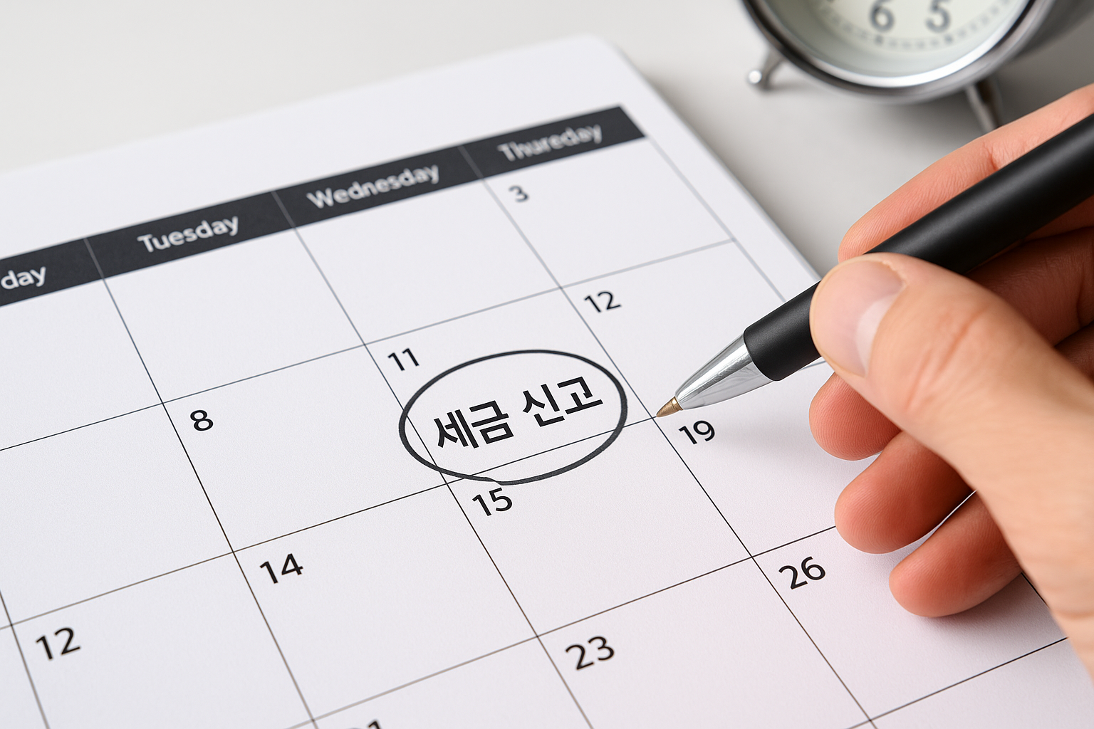 사업자 세금 신고 달력 사진