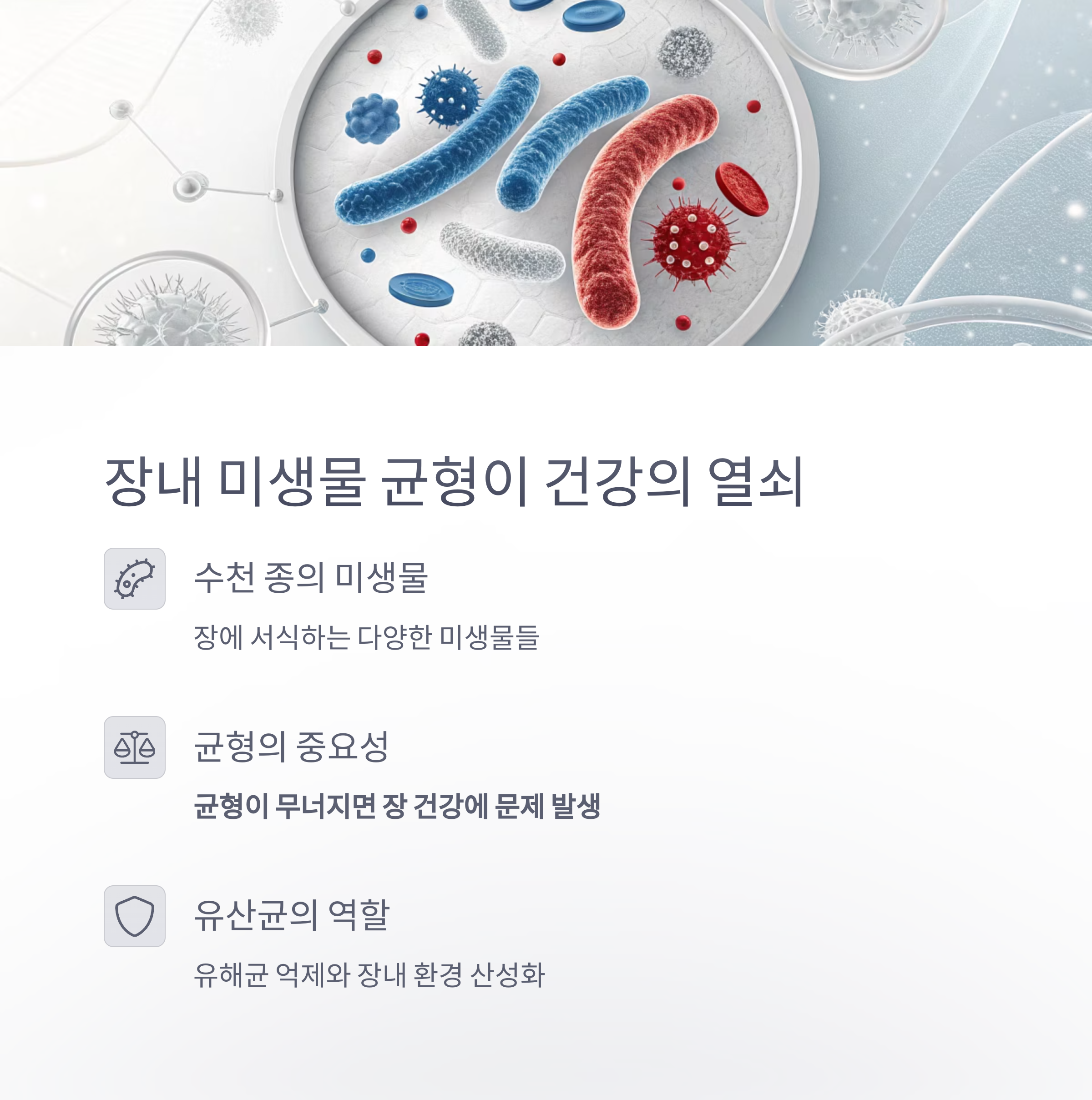 장내 미생물 균형이 건강의 열쇠