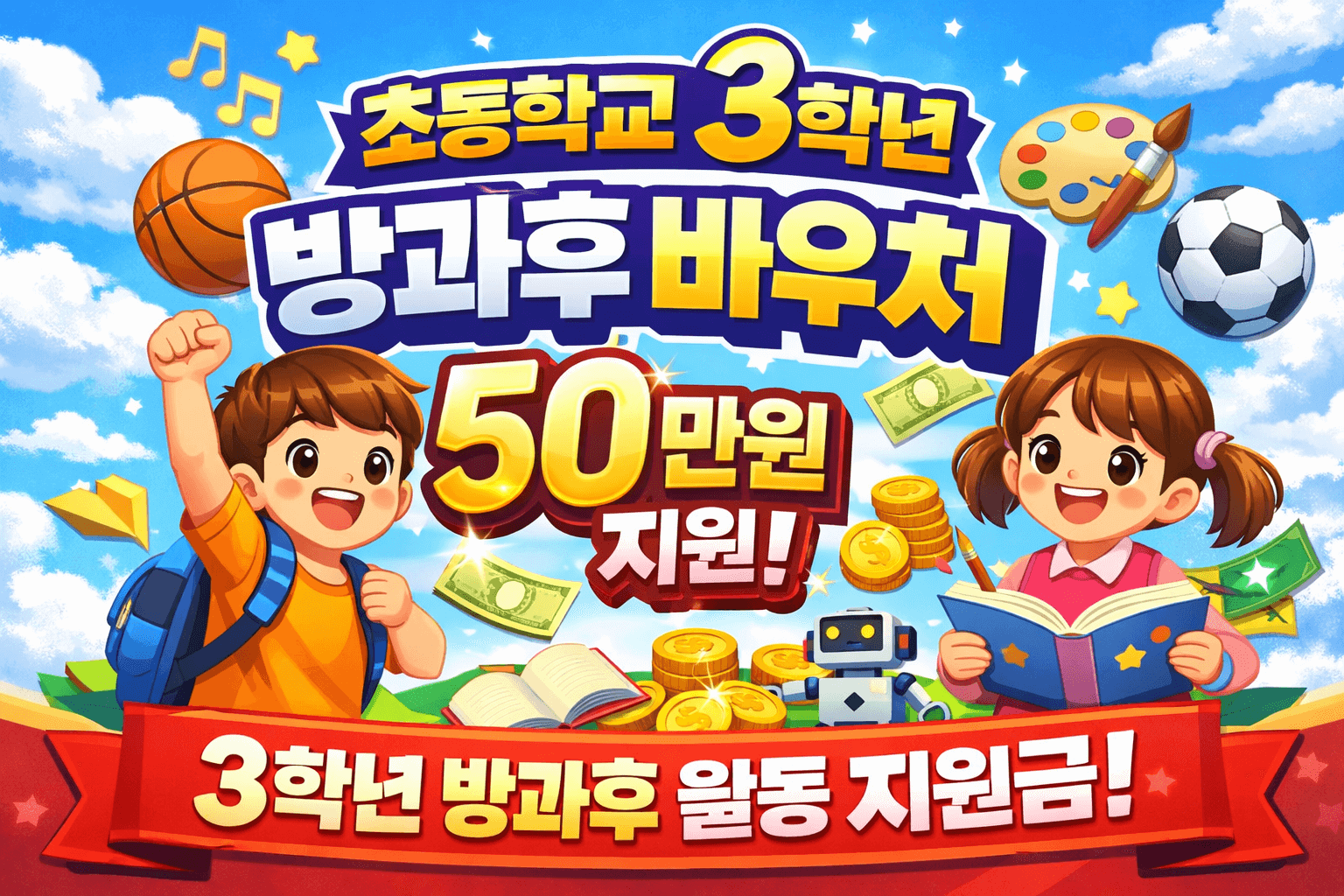 초등학교 3학년 방과후 바우처 지원금 신청안내