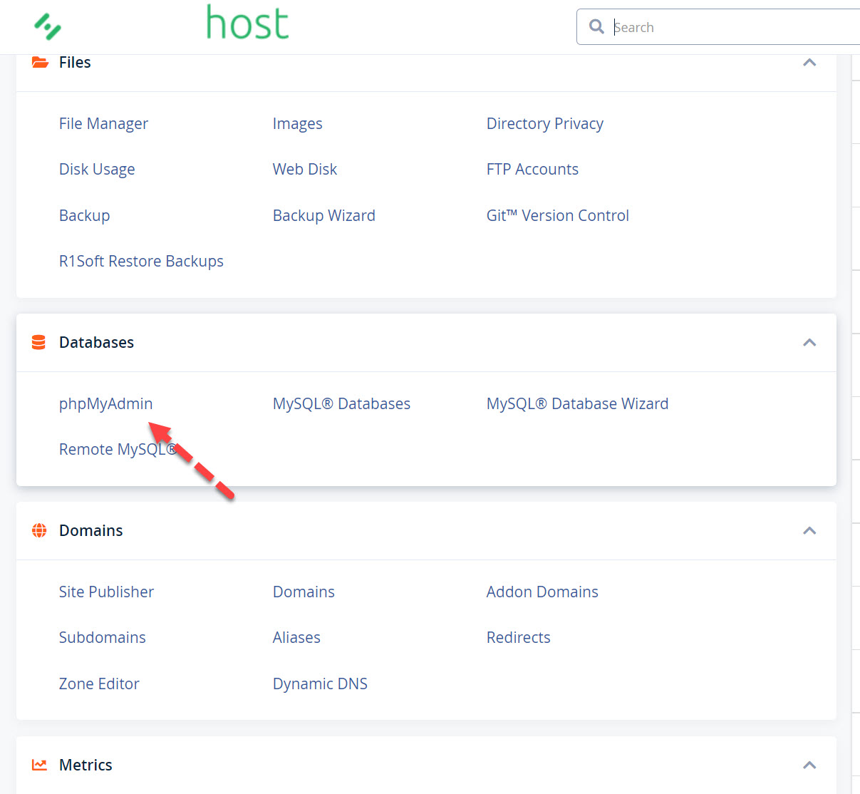 해외호스팅 Stablehost(스테이블호스트)에서 phpMyAdmin 툴에 접속하는 방법