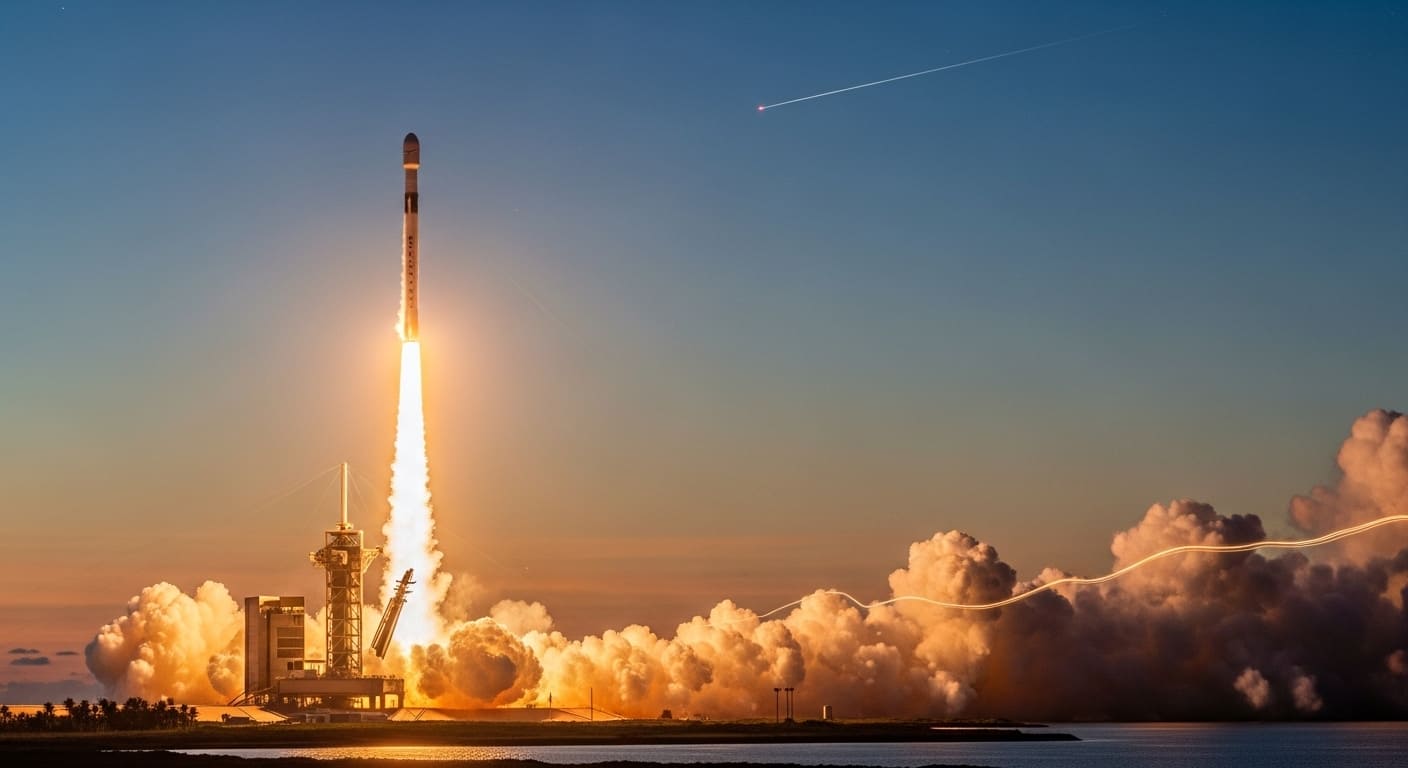 스페이스X 관련주를 보여주는 로켓 발사 장면