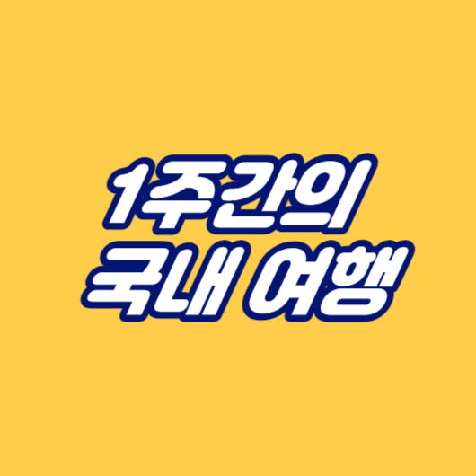 1주간의 국내 여행